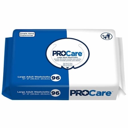 Procare Personal Cleansing Wipe Soft Pack Scented, 8 X 12 Inch, 96PK CRW-096